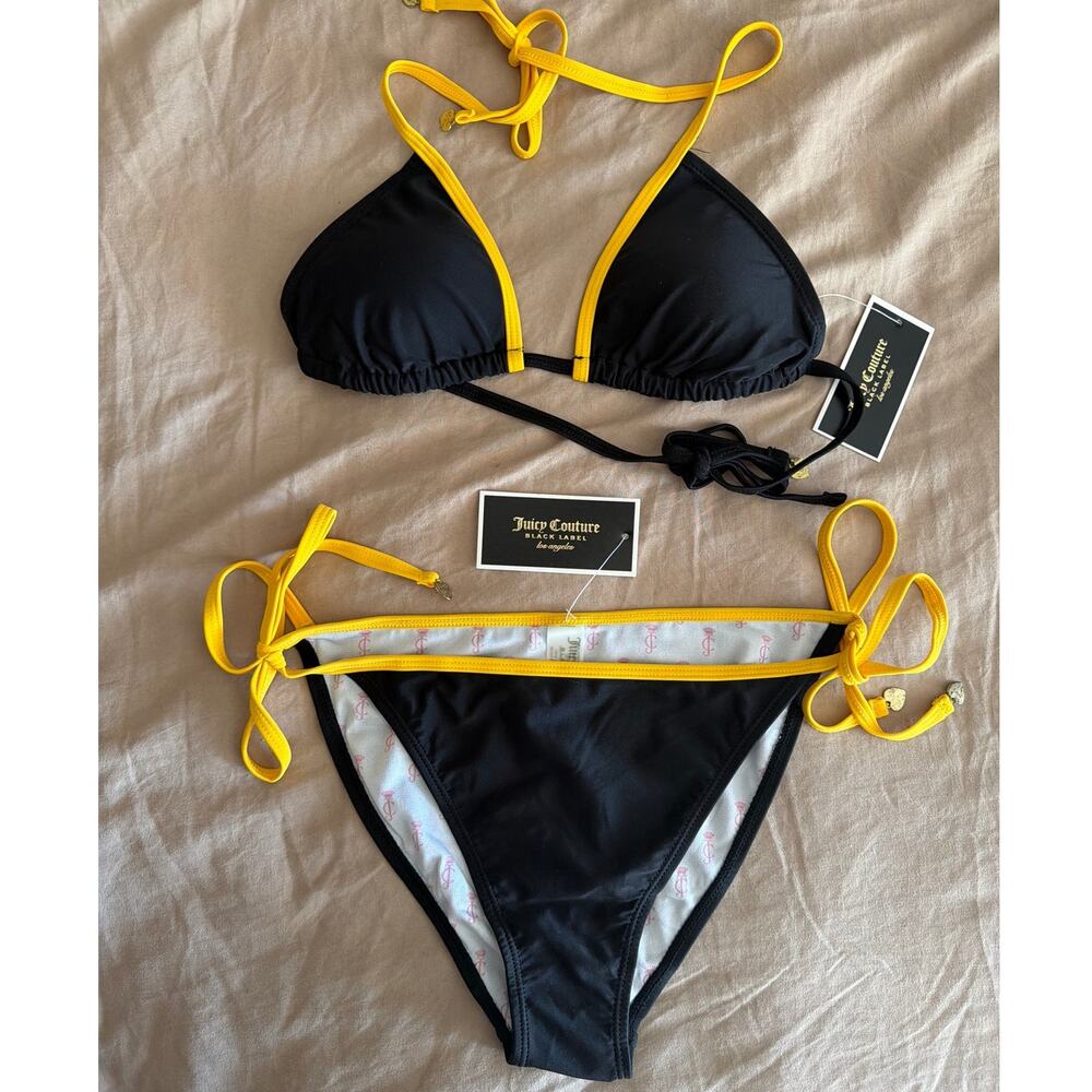 Juicy Couture Black Label Piece Swimsuit Women's Bikini Size SMALL NWT